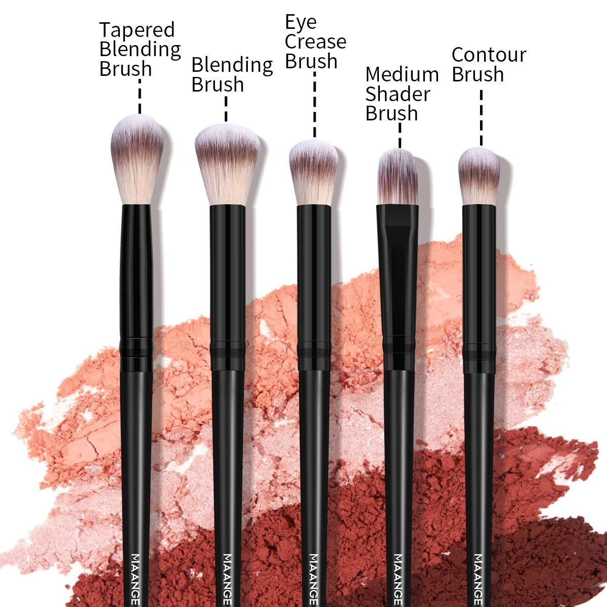 MAANGE 5pcs Eye Detail Makeup Brush Contour Brush Eyeshadow Brush Halo Dye Bbrush Beauty Tools Novice Makeup Brush Set Lady Gift