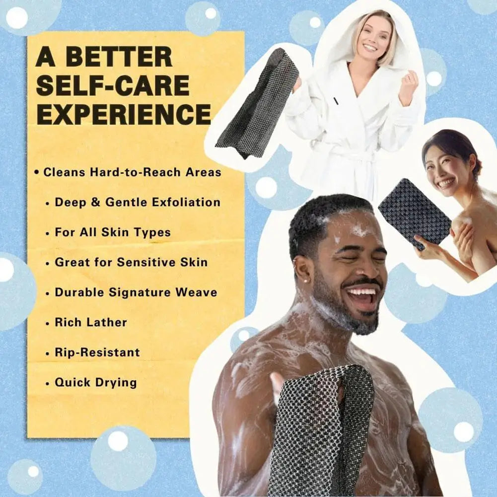 Rubbing Washcloth Nylon Bath Towel Brush Exfoliating Scrubber Shower Sponge for Back Cleaning Care Bathroom Accessories
