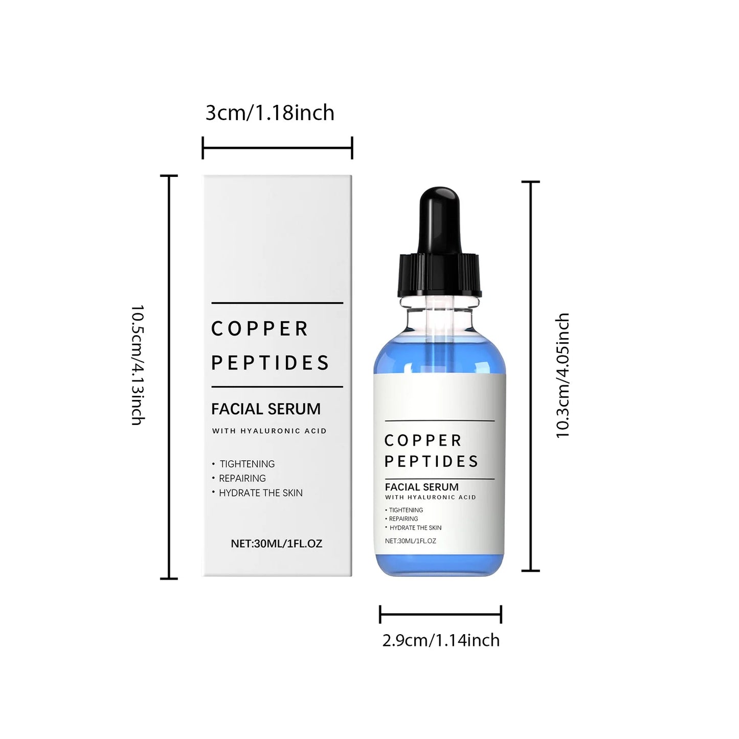 Copper Peptides Moisturizing Facial Essence Increase Facial Elasticity Smooth Firming Skin Improve Fine Lines Sooth Face Serum