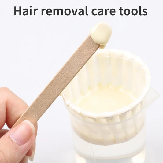 50/100/200PCS Disposable Wood Stick Beauty Spatulas Log Hair Removal Wax Coating and Scraping Tool Eyebrow Trimming Wooden Stick