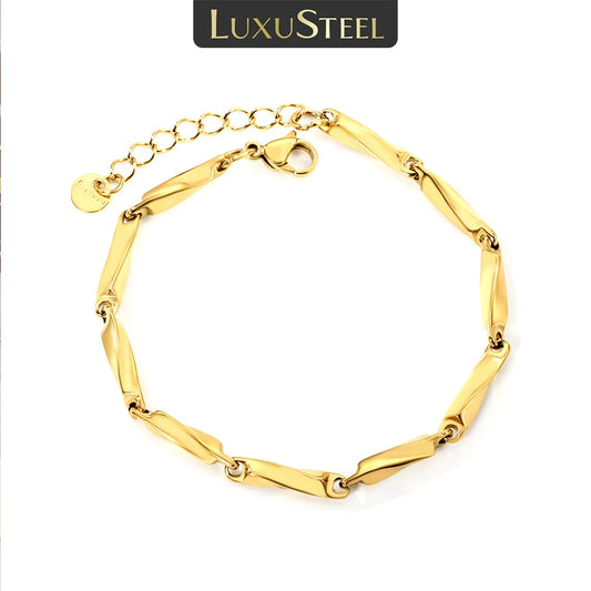 LUXUSTEEL 2-8mm Women‘s Stainless Steel Chain Bracelet Geometric Charm Chain Metal Female Bracelet Fashion Jewelry Party Gifts