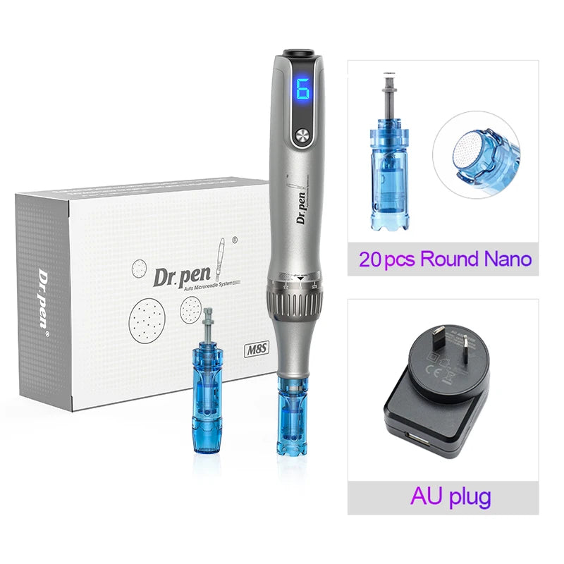 Authentic Dr pen Ultima M8S With 22 pcs Needle Pin Microneedling Pen Wireless Derma Pen Beauty Machine needle length 0.25 mm