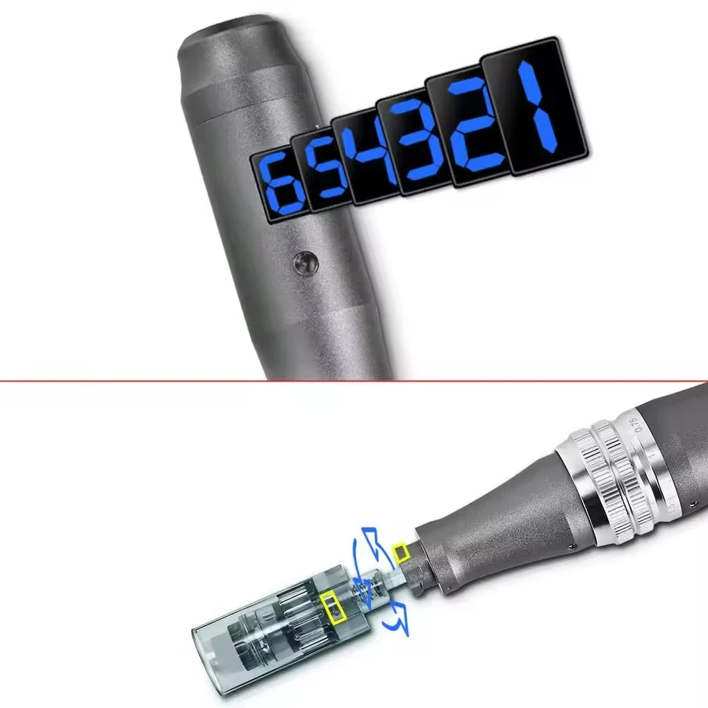 Deram  pen  M8  0.25mm  With 12 pcs Cartridges  Derma Pen