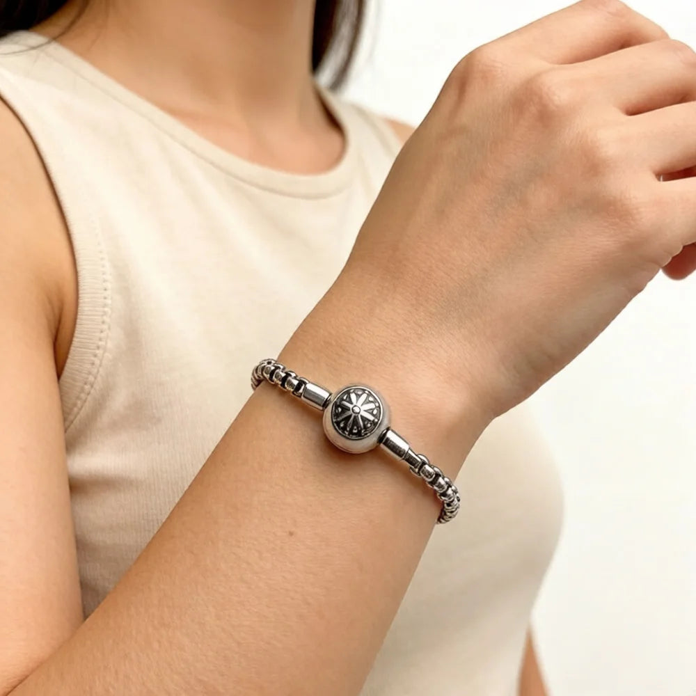 Karma Diy Link Chain Bracelets New 925 Sterling Silver Gift for Men & Women Europe Style Fashion Jewelry Beads Acessories