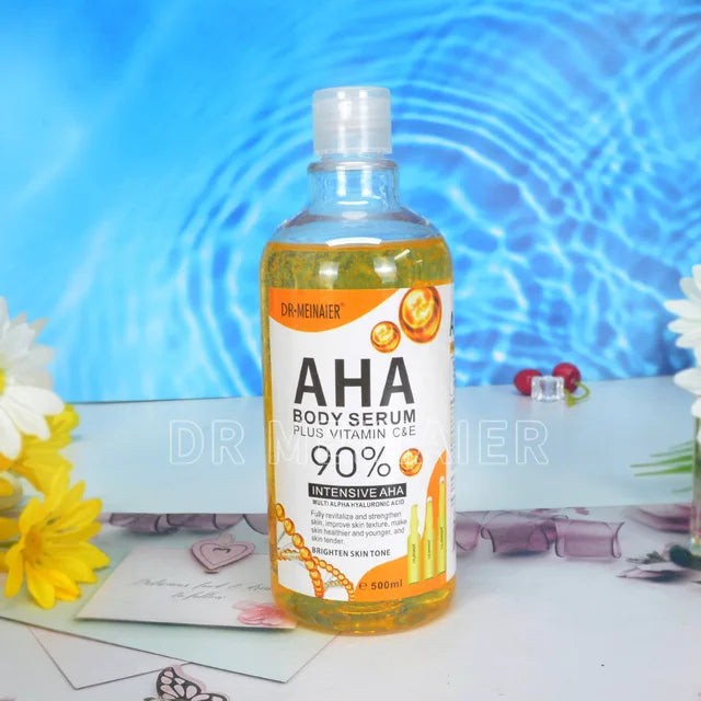 500ML Vitamin C AHA HYALURONIC& NICOTINAMIDE Face Serum Spots Eraser Corrector Whitening Moisturizing Lightening Body Cream