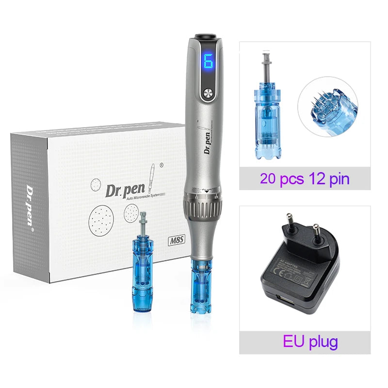 Authentic Dr pen Ultima M8S With 22 pcs Needle Pin Microneedling Pen Wireless Derma Pen Beauty Machine needle length 0.25 mm