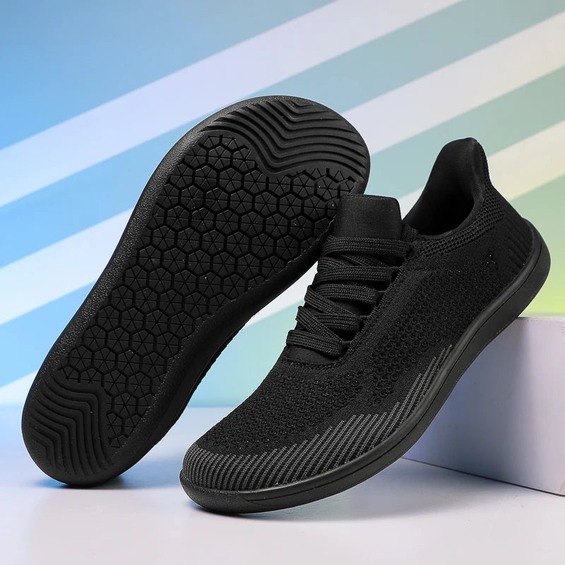 Plus Size 50 51 52 53 54 Wide Toe Box Barefoot Shoes Men Casual Mesh Shoes Minimalist Zero Drop Sneakers Breathable Big Foot