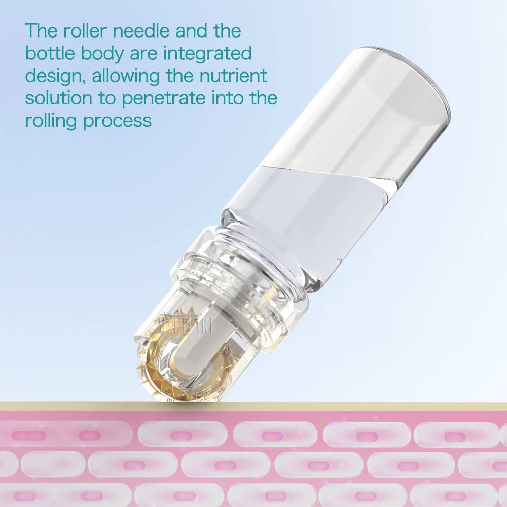 Hydra Derma Roller 64pin Microneedle Dermaroller With Serum Infusion for Lip Hair Face Scalp Beard  Beauty Skin Care