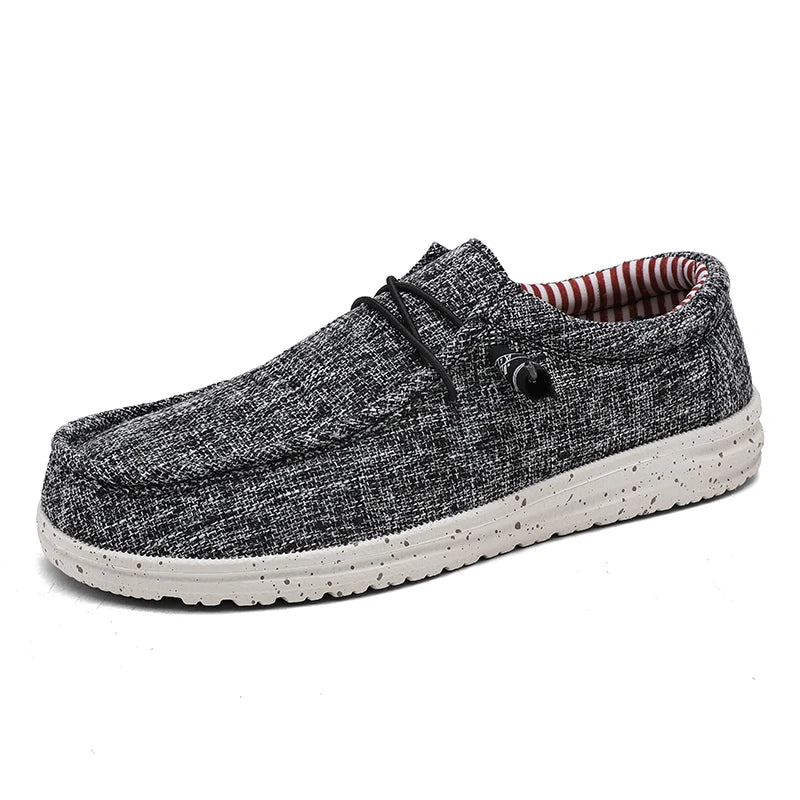Spring Summer Blue Men's Casual Boat Shoes Lightweight Slip-on Driving Shoes Men Low-cut Breathable Canvas Men Shoes Loafers