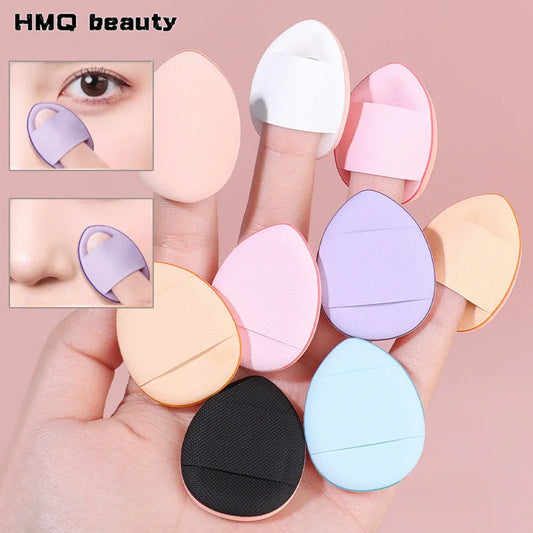 20Pcs Mini Finger Puff Makeup Sponge Set Air Cushion Cosmetic Puffs Wet & Dry BB Cream Applicator Concealer Foundation Puff
