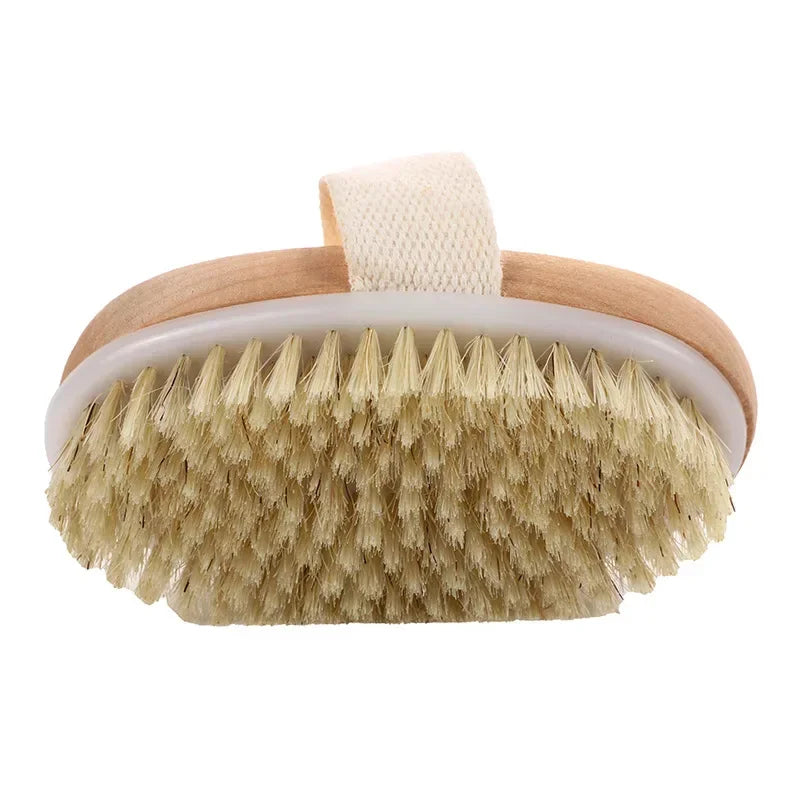 Household Wooden Long Handled Bristle Brush, Back Scrubbing Product, Skin Exfoliating Detachable Handheld Soft Bristle Brush