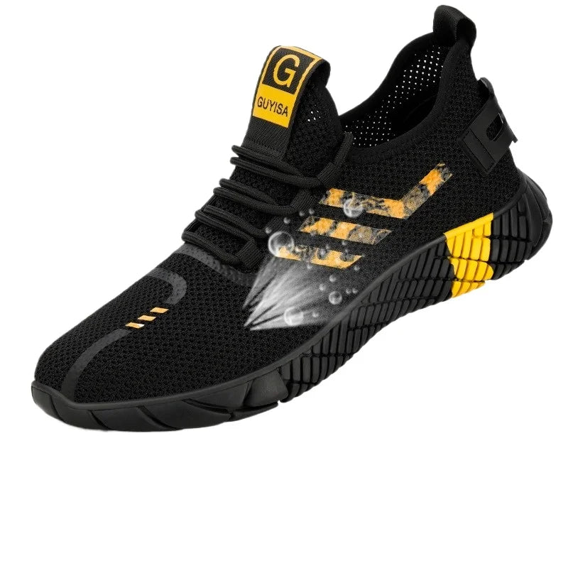 Work Sneakers Men Safety Shoes Construction Steel Toe Work Shoes Safety Boots Men Shoes Anti-Puncture Working Summer Kevlar