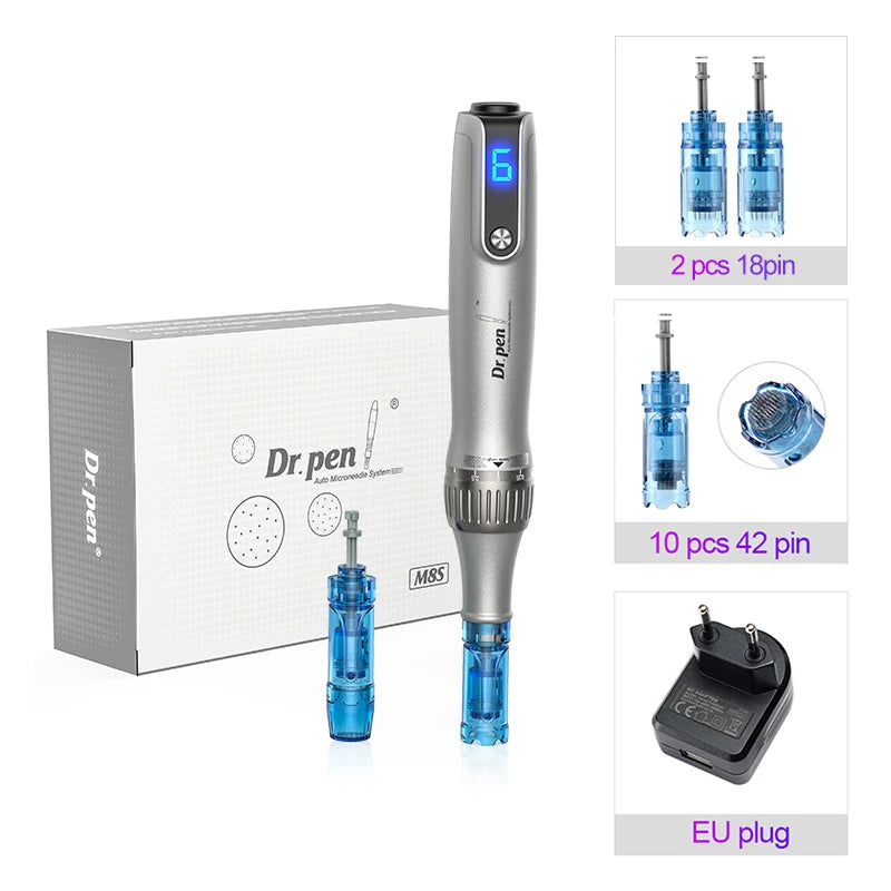 Dr. pen Ultima M8S Wireless Professional Derma Pen with 12 Needle Microneedle Anti Backflow Micro Pen 0.25 MM Needle length