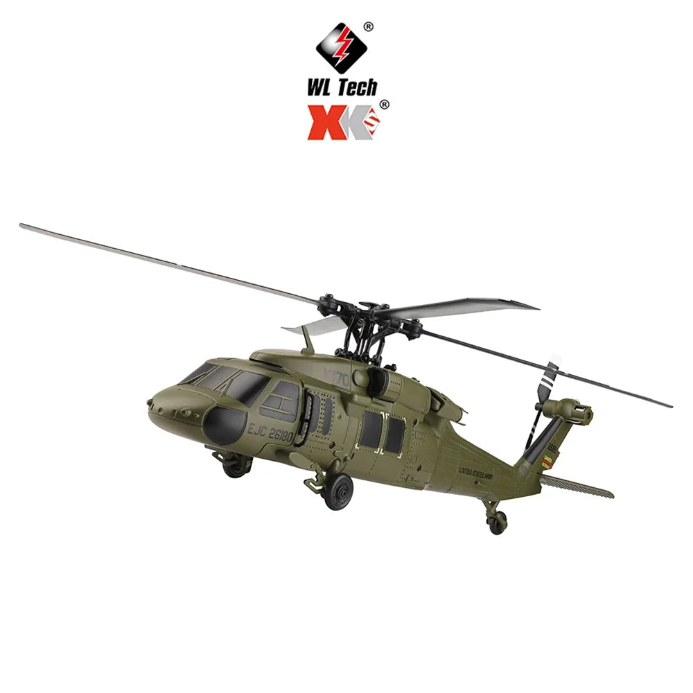 WLtoys K170 RC Helicopter with Gyro UH-60L 4CH Remote Control Brushless Helicopters with LED Light Airplane Toys for Kids