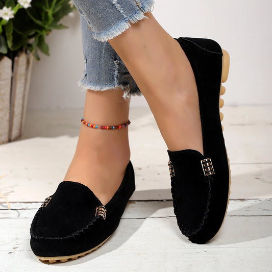 New Women's Casual Shoes Spring Autumn Flat Loafers Shoes Fashion Non-slip Soft Denim Flat Shoes Zapatos De Mujer Plus Size 43