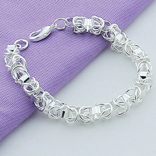 925 Sterling Silver Bracelet Dragon Head Shrimp Clasp Women Simple Fashion Bracelet Birthday Wedding Anniversary Jewelry Gift
