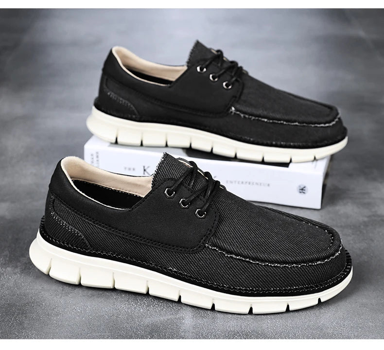 Large Size Outdoor Men's Casual Denim Canvas Shoes Vulcanize Shoes Fashion Luxury Style Designer Breathable Men Sneakers Loafers