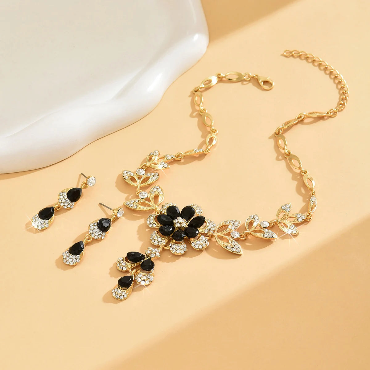 Luxury Color Matching Unique Necklace Earring Set Date Party Banquet Bridal Wedding Dress High End Jewelry