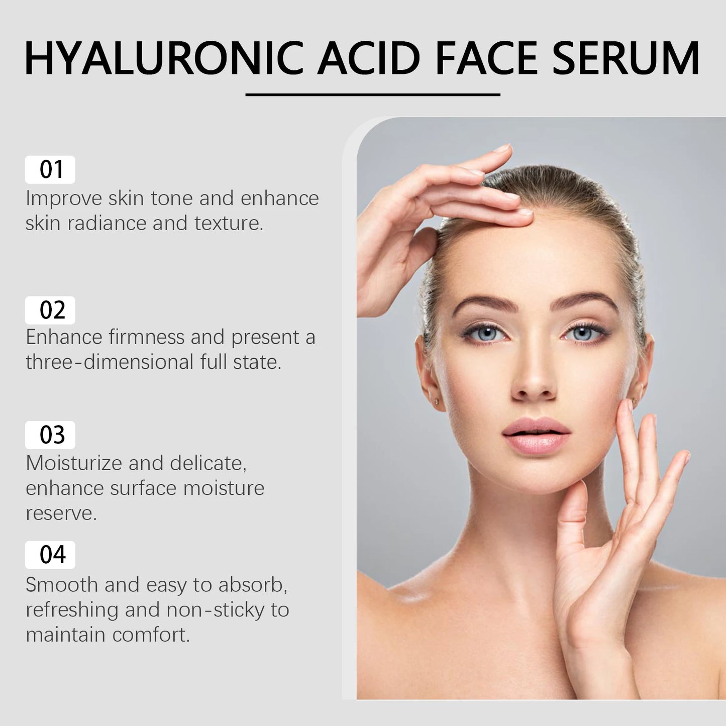 Hyaluronic Acid Serum 50ml Anti Aging Face Serum With Centella Asiatica Deep Hydration For Glowing Skin For Fine Lines Wrinkles