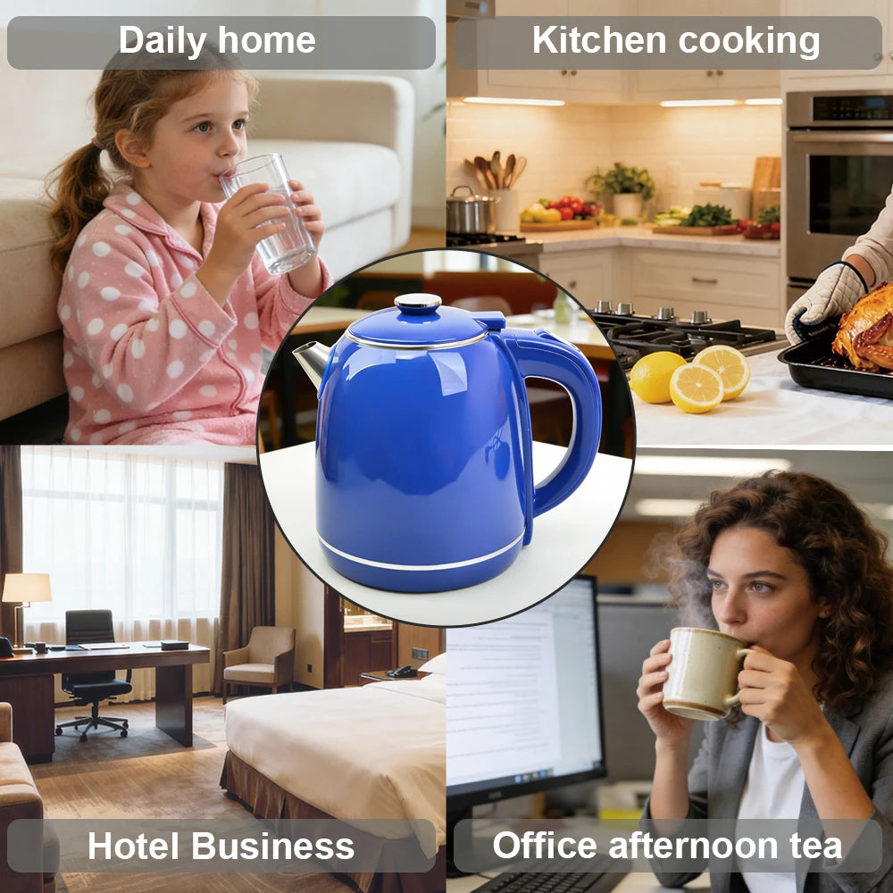 2.0L Retro Electric Kettle Large Capacity Stainless Steel Fast Boiling Vintage Water Kettle Auto Shut Off For Home Hotel