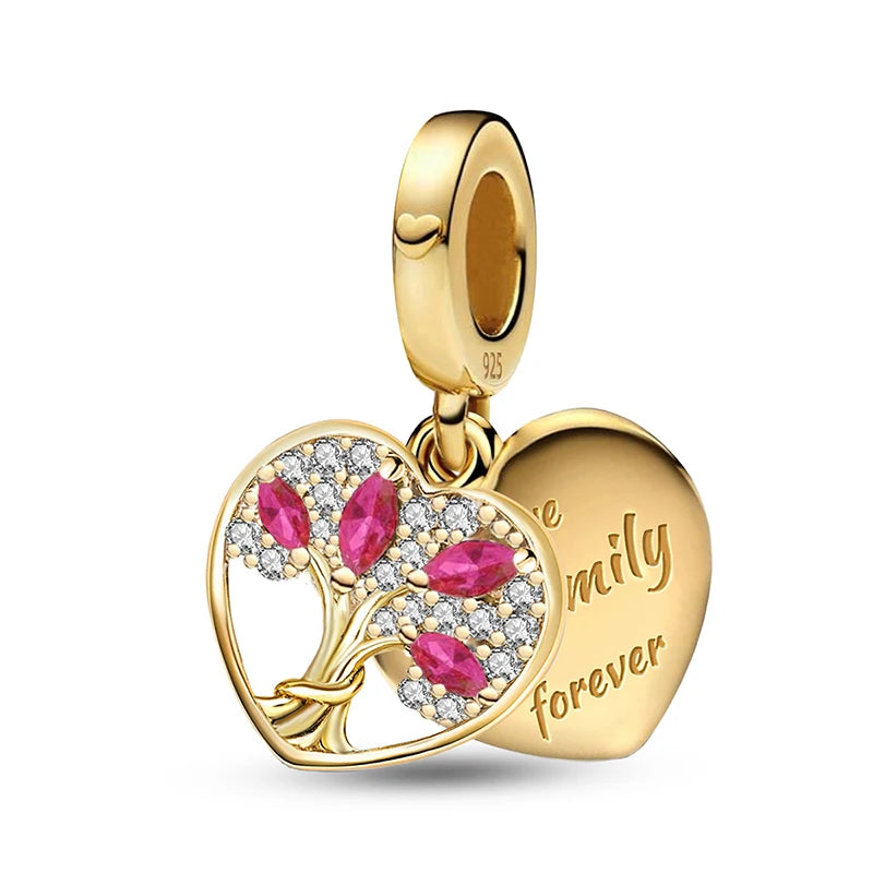 Shecharms 925 Sterling Silver Love Heart Firefly Golden Series Charms Fit DIY Making Bracelet Necklace High Quality Fine Jewelry