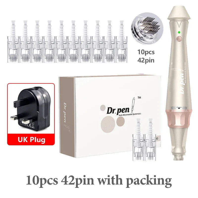 Dr.pen E30 with 12pcs Pen with Cartridges Nano Wireless Skin Care Kit Skin 0.25mm Needle Pen Skin Rejuvenation Machine