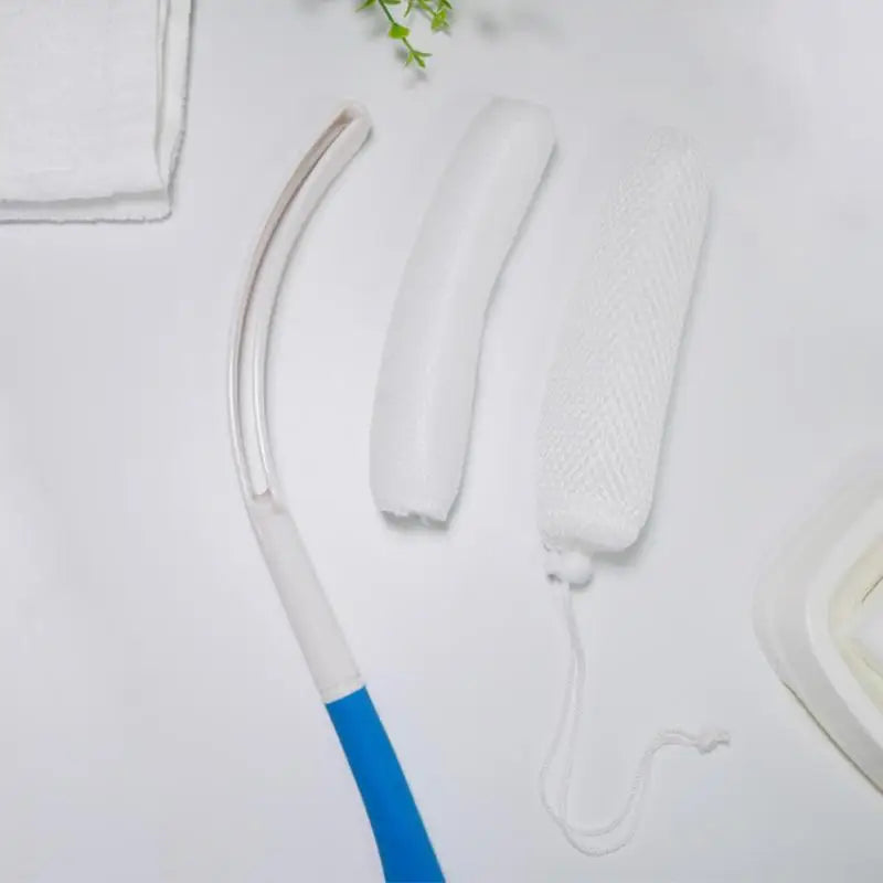 [TG813]1 Pcs Bath Soft Back Scrubber Brush Bath Shower Scrubbing Mesh Brush With Handle Exfoliating Scrub Massager Bath Supplies