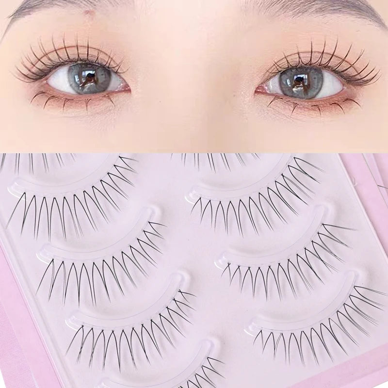 U-shaped False Eyelashes K-Pop Idol Lashes Zhang Yuanying Inspired Comic Eye Lashes Natural Wispy Lash Extension