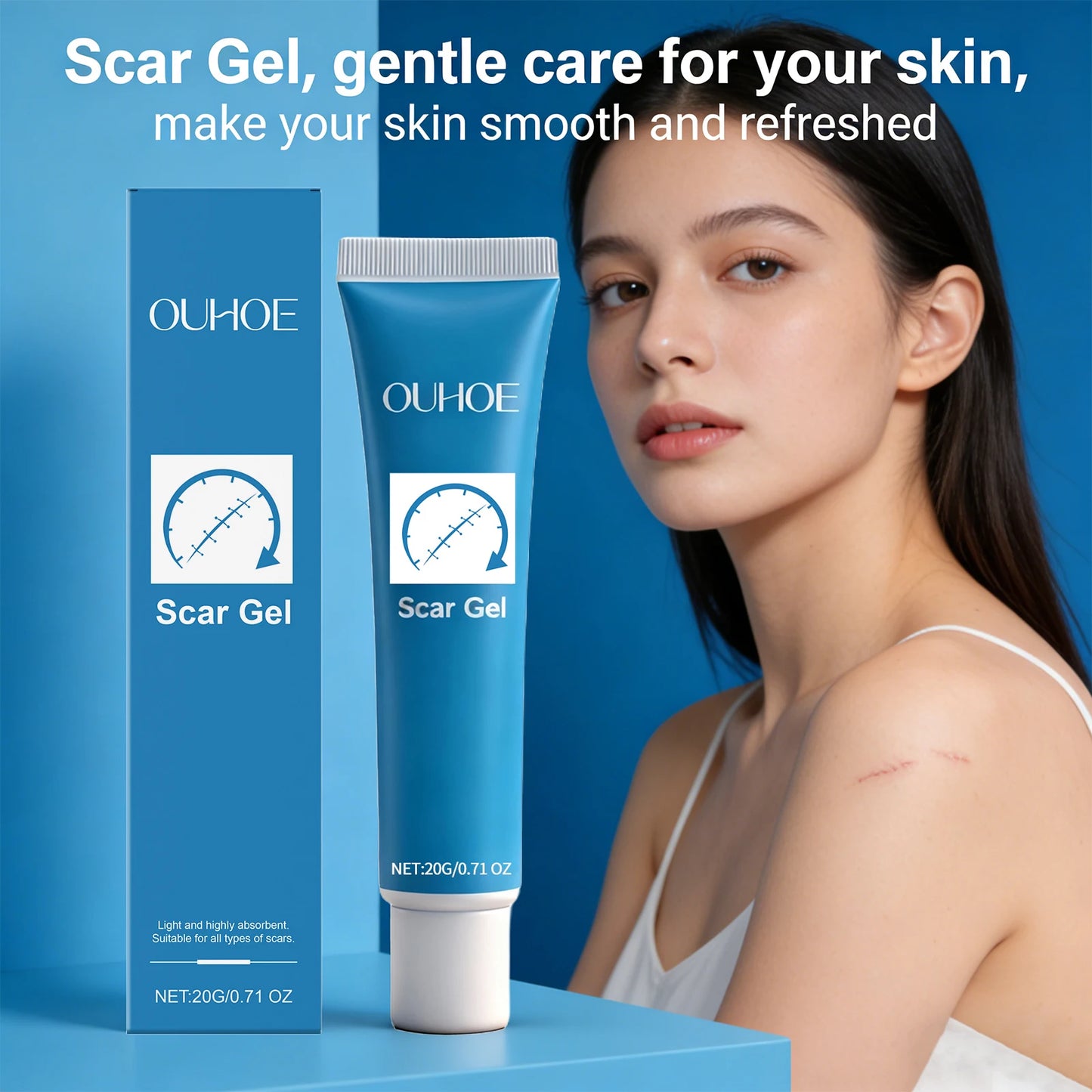 Ouhoe Scar Gel Scar Repair Cream Fade-Out Scald Scar Skin Wound Cream Stretch Marks Acne Marks Repair Gel Skin Care Products
