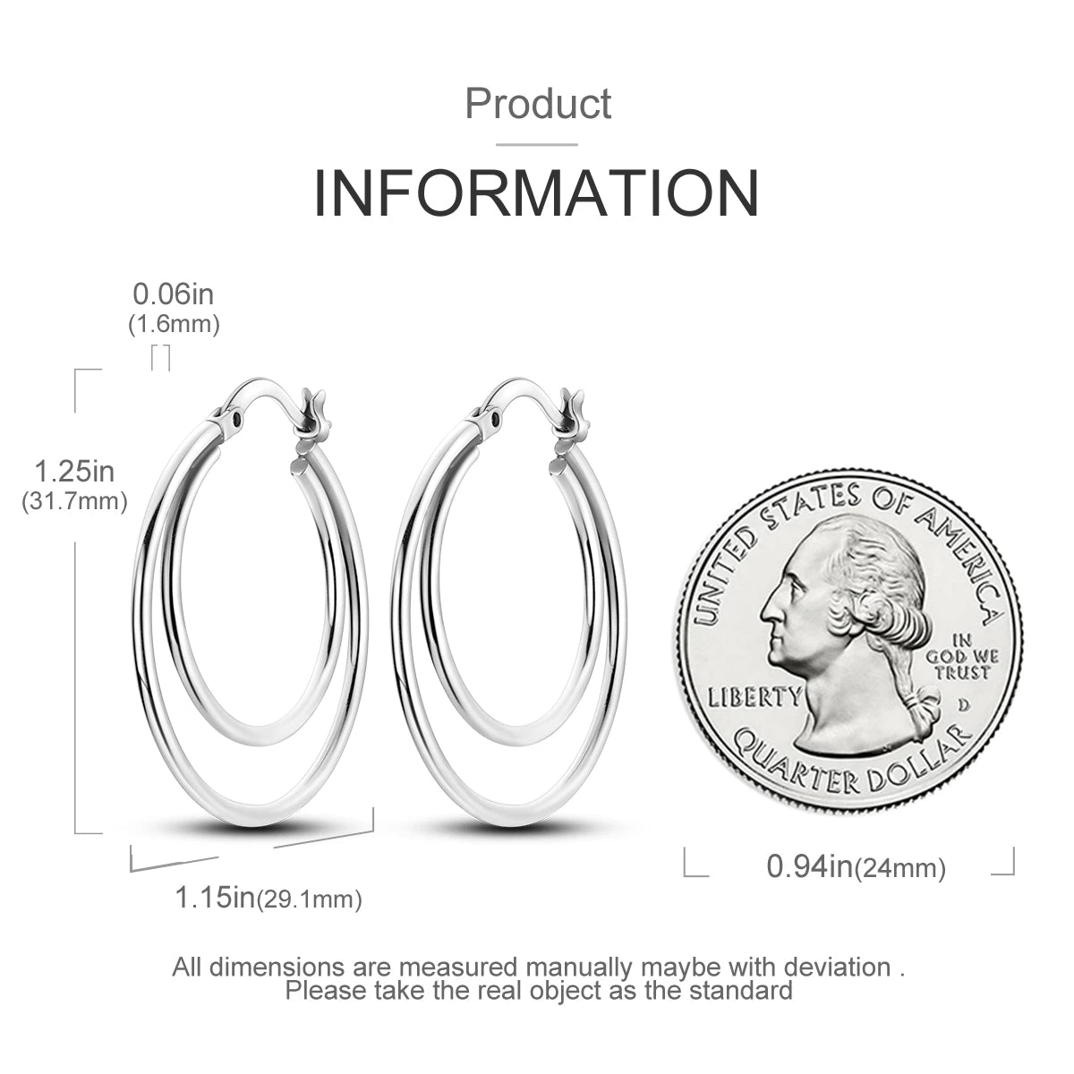 CYCUFF S925 Sterling Silver Zircon Simple Geometry Big Double Ring Earrings Birthday Party Gift Trend 2025 Jewelry Women Earring
