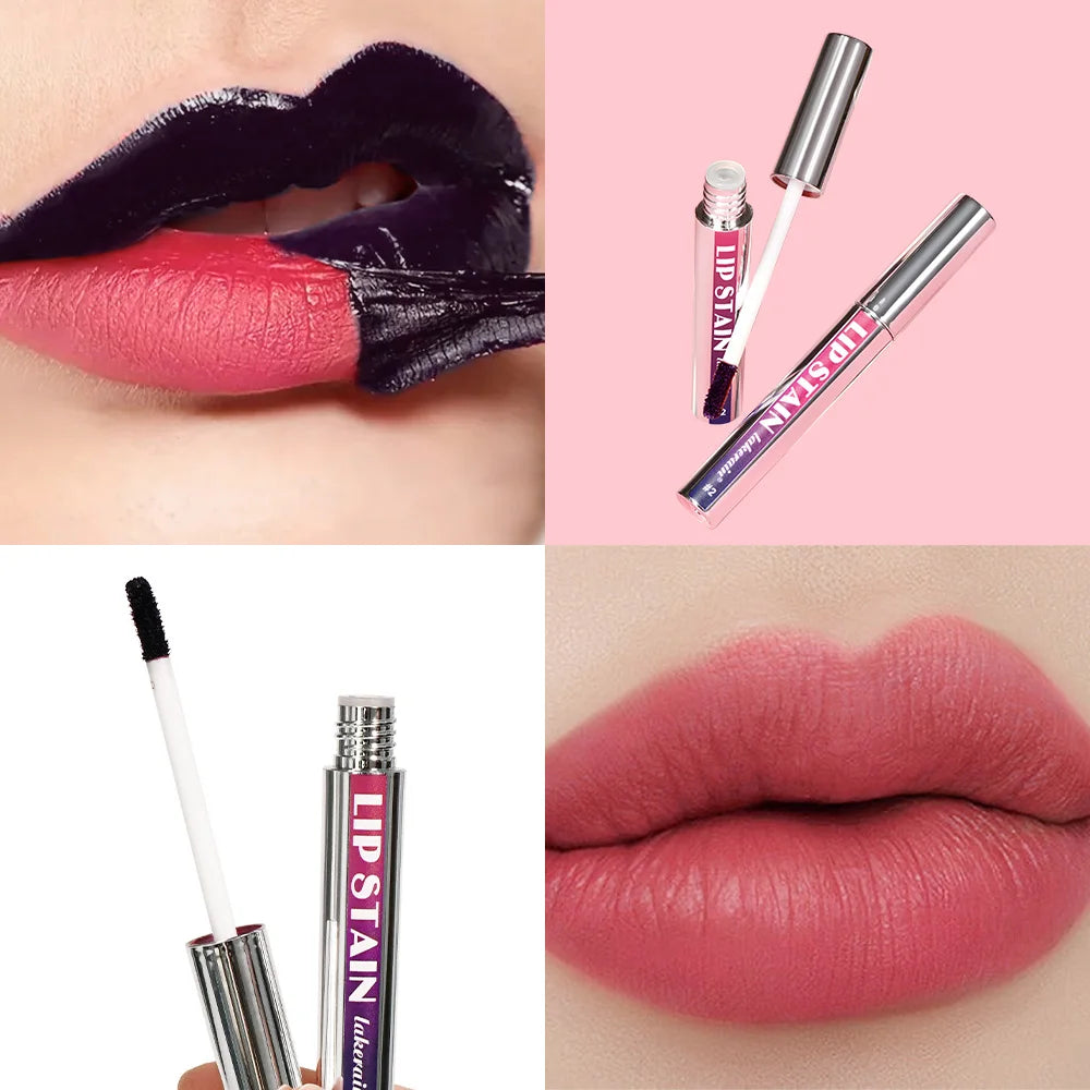 Long Lasting Waterproof Peel Off Lip Stain Lip Tint Transfer Proof Non-stick Cup Matte Reveal Lip Stain Cosmetics for Women