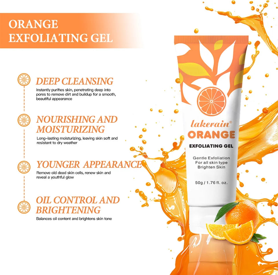 50ml Orange Exfoliateing Gel Dead Spot Remover Brighten Peeling Gentle Repair Scrub Whiten Hydrating Moisturizer Women Skin Care