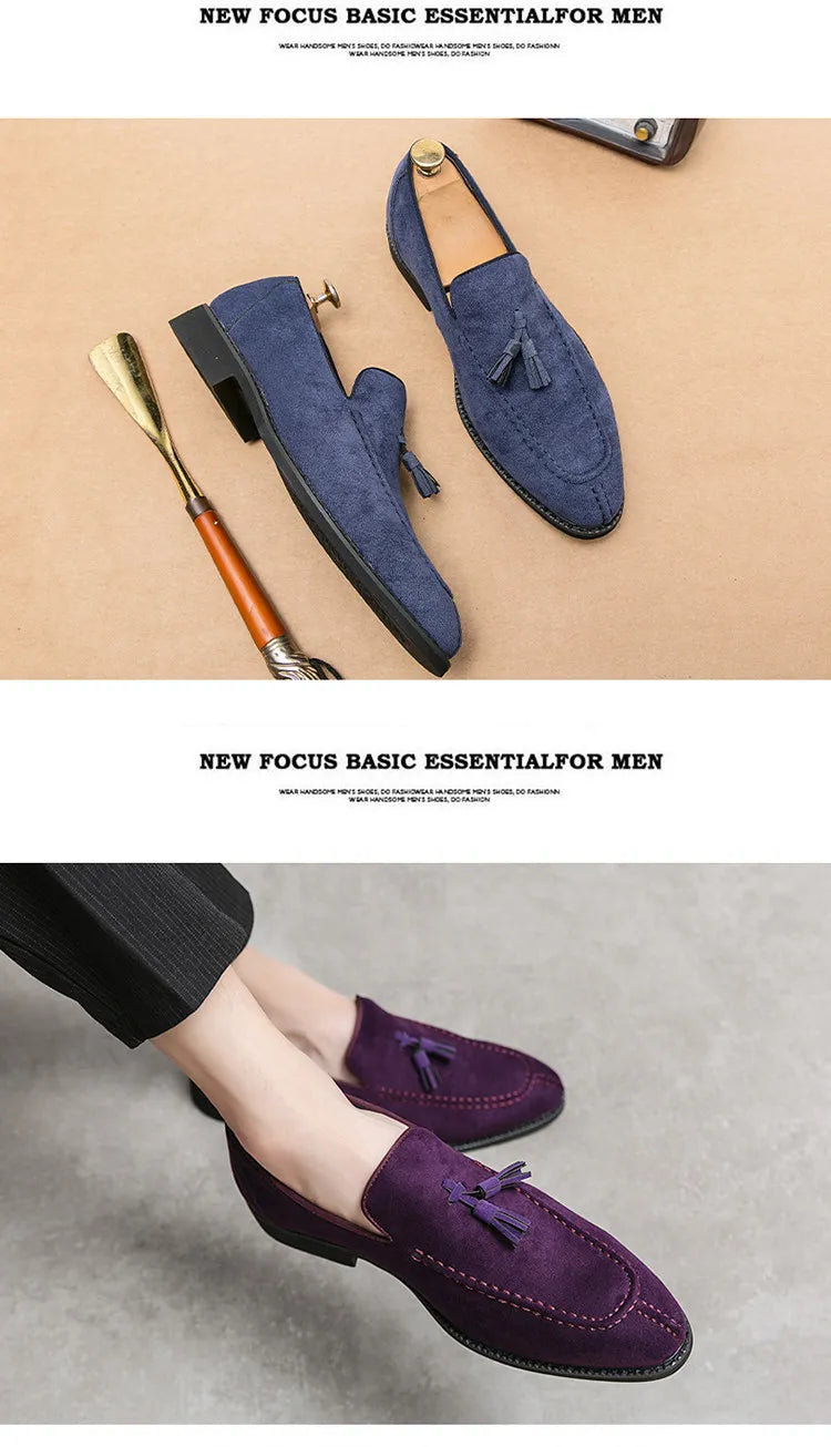 Men's Casual Leather Shoes Mens Fashion Patchwork Party Wedding Loafers Moccasins Men Slip-on Light Comfortable Driving Flats