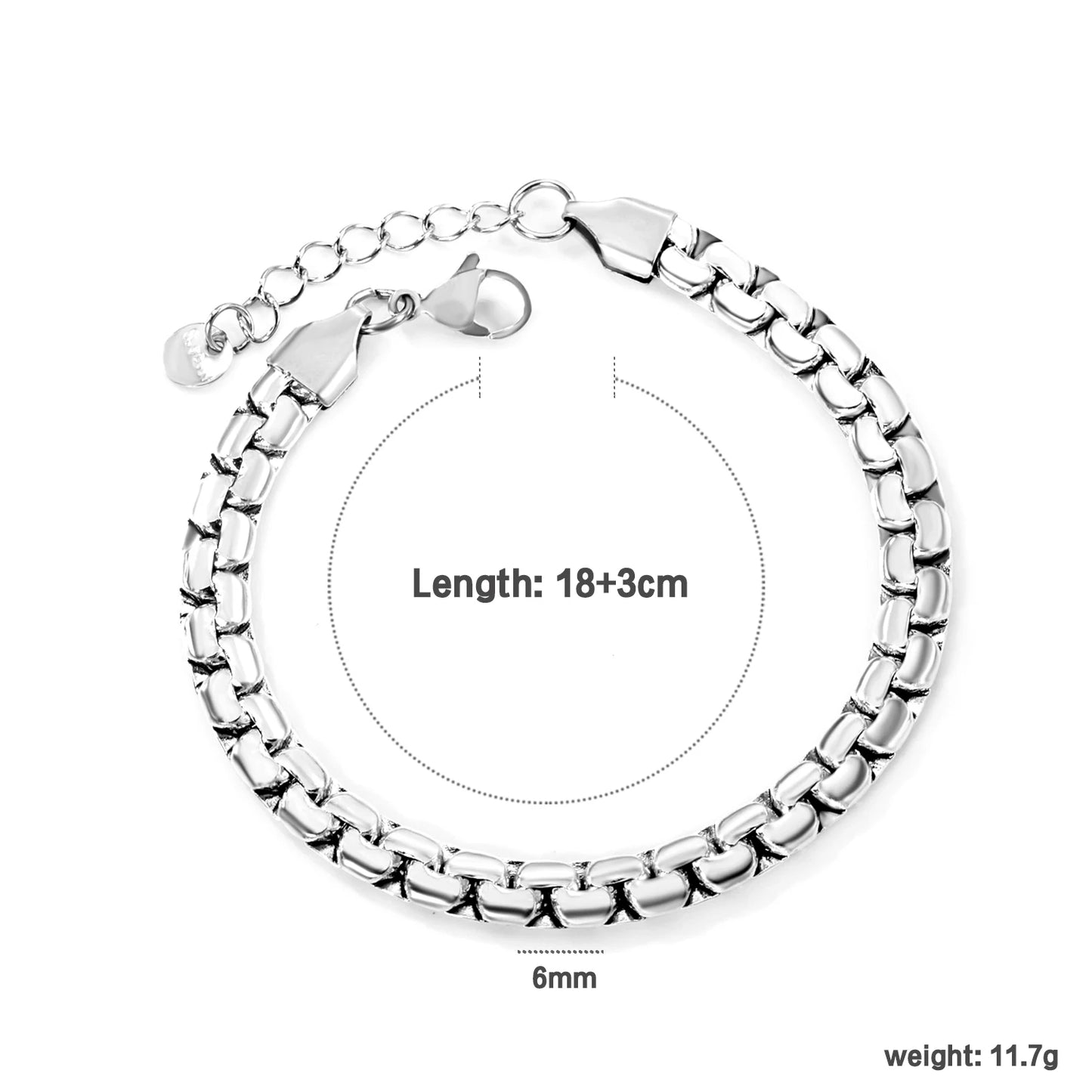 LUXUSTEEL 2-8mm Women‘s Stainless Steel Chain Bracelet Geometric Charm Chain Metal Female Bracelet Fashion Jewelry Party Gifts