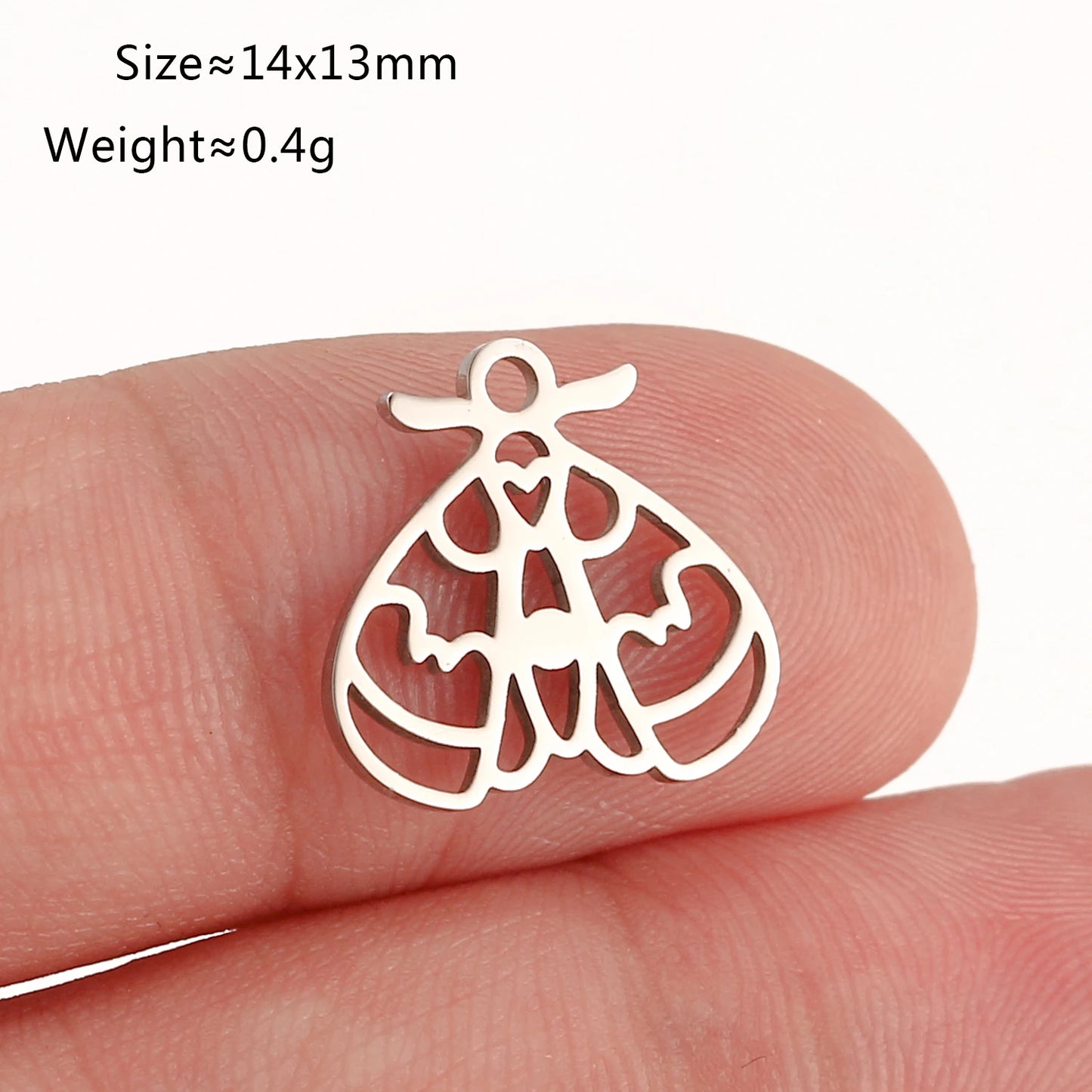 5Pcs Spring Bee/Butterfly/Beelet Charms Stainless Steel Scarab Moths Pendants DIY  Necklace Bracelet Jewelry Making Accessories