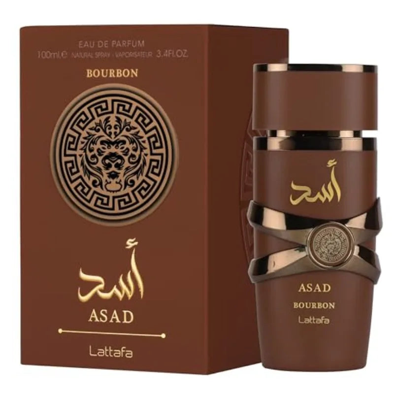 Lattafa Asad Bourbon for Unisex Eau de Parfum Spray, 3.4 Ounce