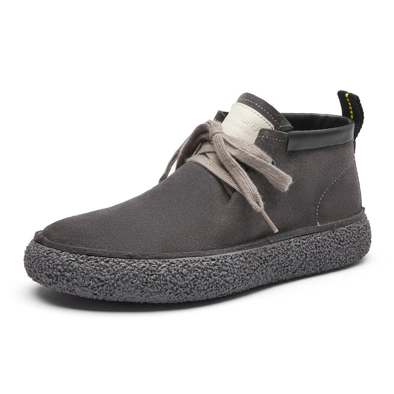 Genuine Leather Soft Sole Mens Casual Shoes Outdoor Breathable Suede Work Shoes High Quality Hiking Sneakers Walking Ankle Boots