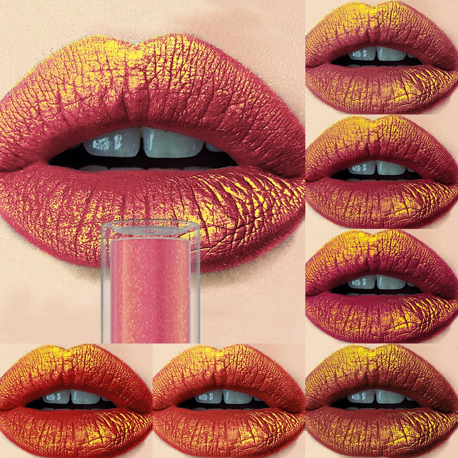 14 Colors Sparkling Shine Lip Glaze Glitter Metallic Long Lasting Lip Gloss Waterproof Liquid Lipstick Makeup Lip Oil Gifts