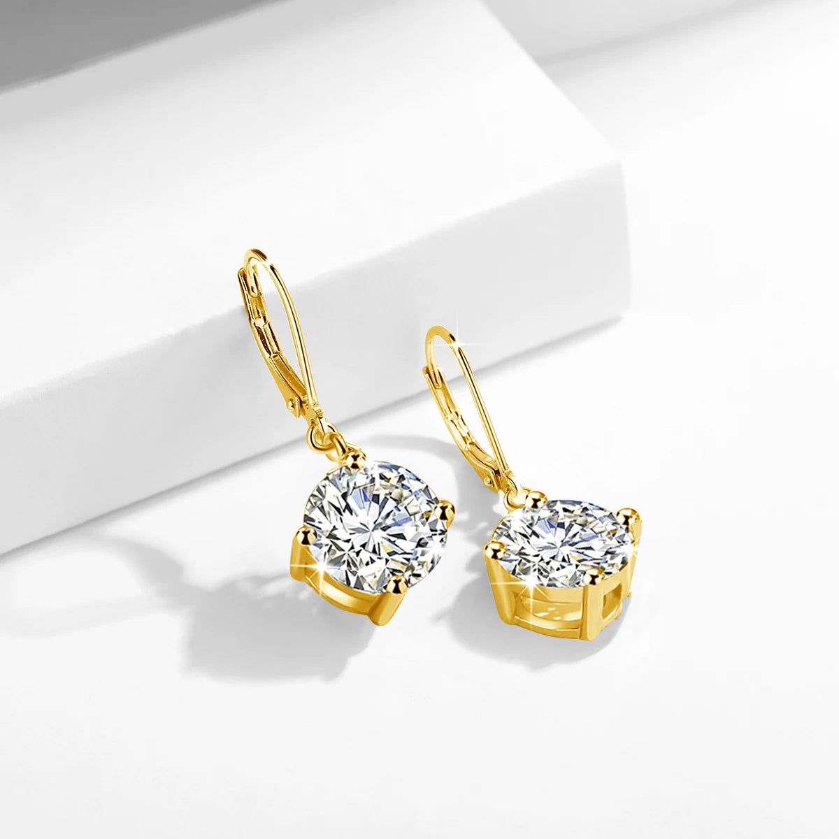 Redwood Brand Total Is 2.4ct 7mm Round Cut Moissanite Drop Earrings With Certificate Wedding Partry Jewelry For Women Trend Gift