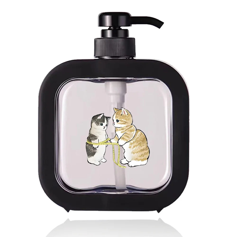 Detachable Hand Sanitizer Container Large Capacity Pump Lotion Bottle Soap Dispenser Home Travel Organizer Cat Pattern