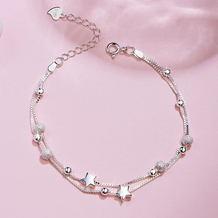 Charms 925 Sterling Silver Bracelets For Women Luxury Designer Heart Shape Adjustable Chain Bracelets Party Fine Jewelry Gifts