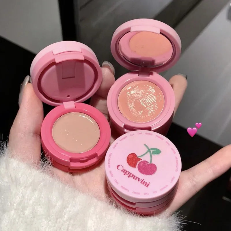 3 in 1 Cream Blush Cherry Watermelon Red Blushes Waterproof Lasting Matte Beauty Blush Cream Peach Face Blush Makeup Cosmetic