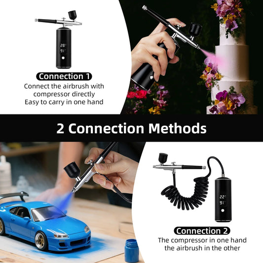 Portable Airbrush Kit Mini Air Compressor Paint Spray Gun For Nail Art Tattoo Craft Cake Pastry Painting Face Hydrating Sprayer