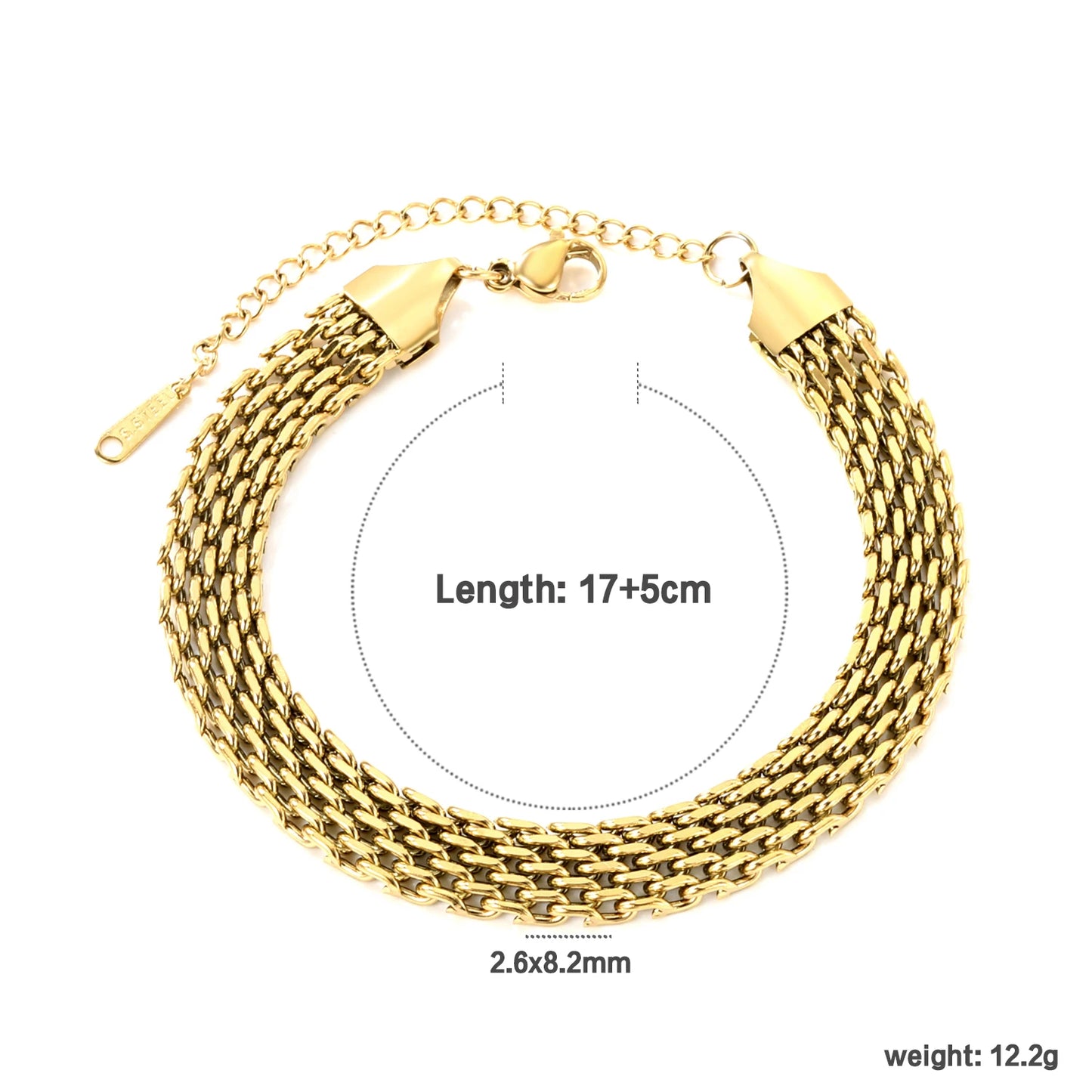 LUXUSTEEL 2-8mm Women‘s Stainless Steel Chain Bracelet Geometric Charm Chain Metal Female Bracelet Fashion Jewelry Party Gifts