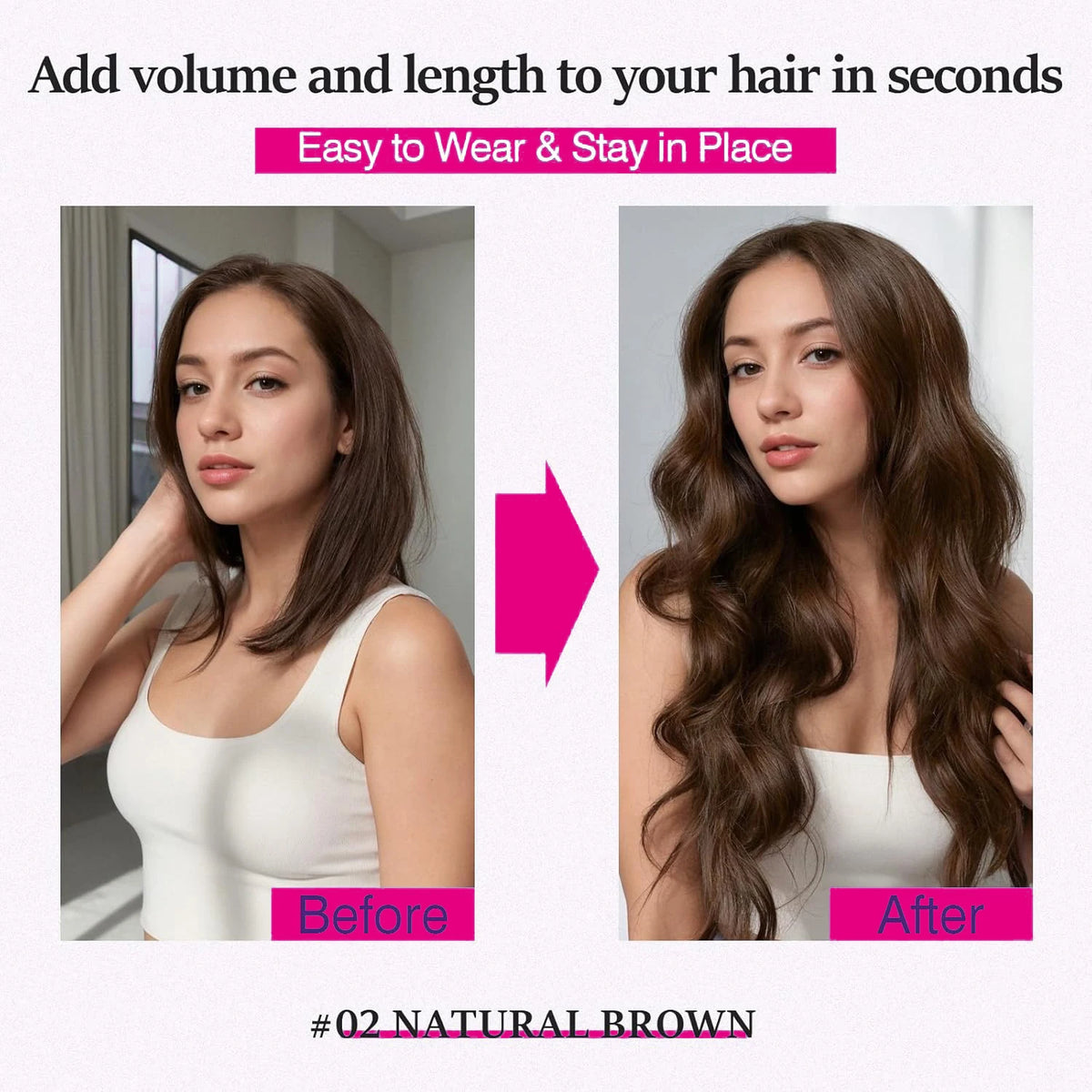 Straight Chocolate Brown Halo Hair Extensions Invisible Wire Human Hair Extensions With Clips #2 100G/Pc Clip In Hair Extensions