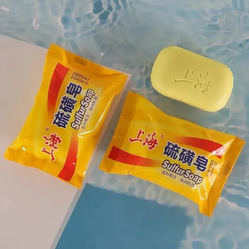 3/5Pcs Shanghai Sulfur Soap Traditional Chinese Skin Care Oil-Control Acne Cover Cleanser For Healthy Glowing Skin