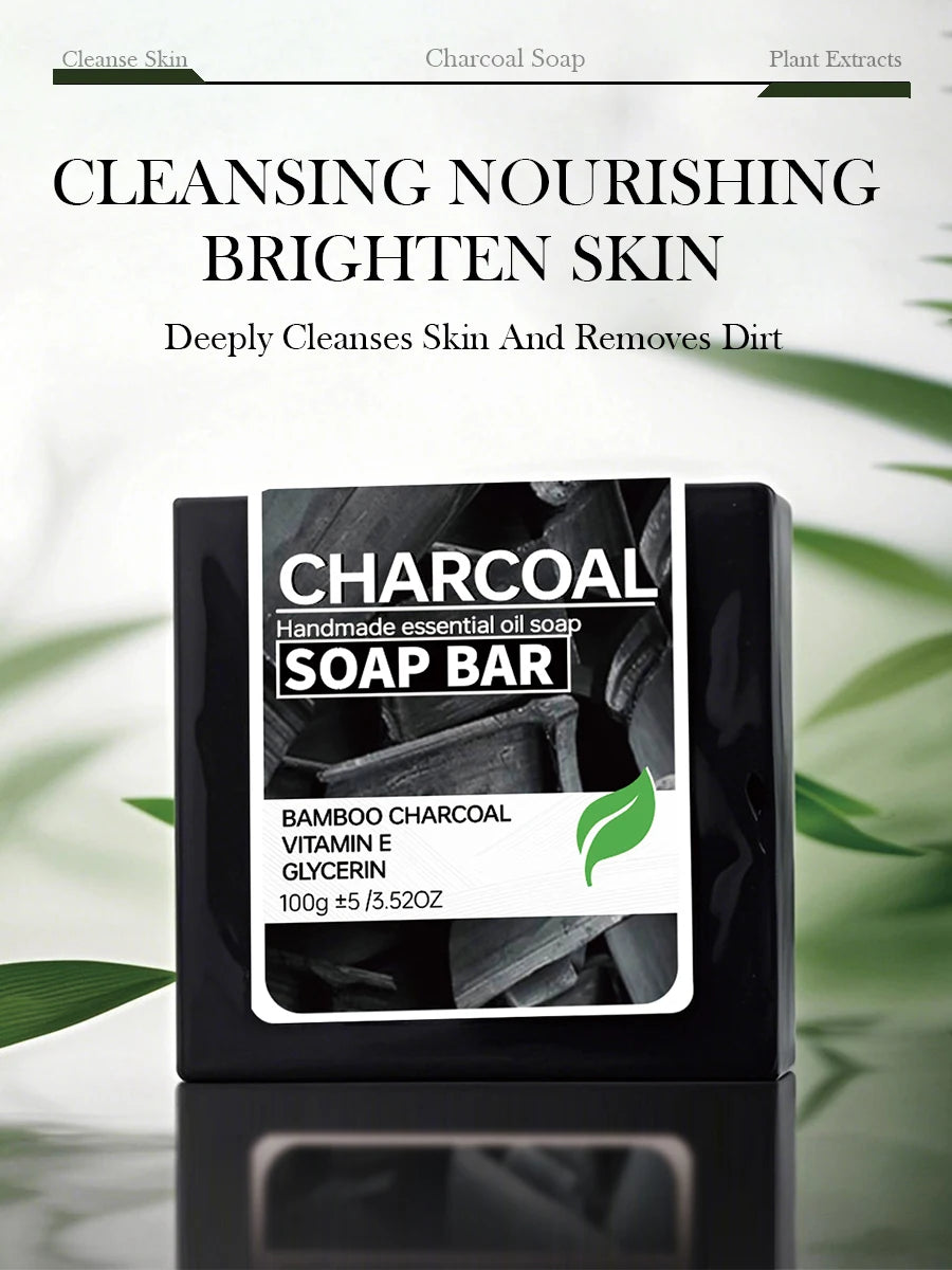 2pcs/Men's Cleansing and Shaving Soap Vitamin E Deep Cleaning Charcoal Bamboo Charcoal Adsorption and Decontamination Soap Men
