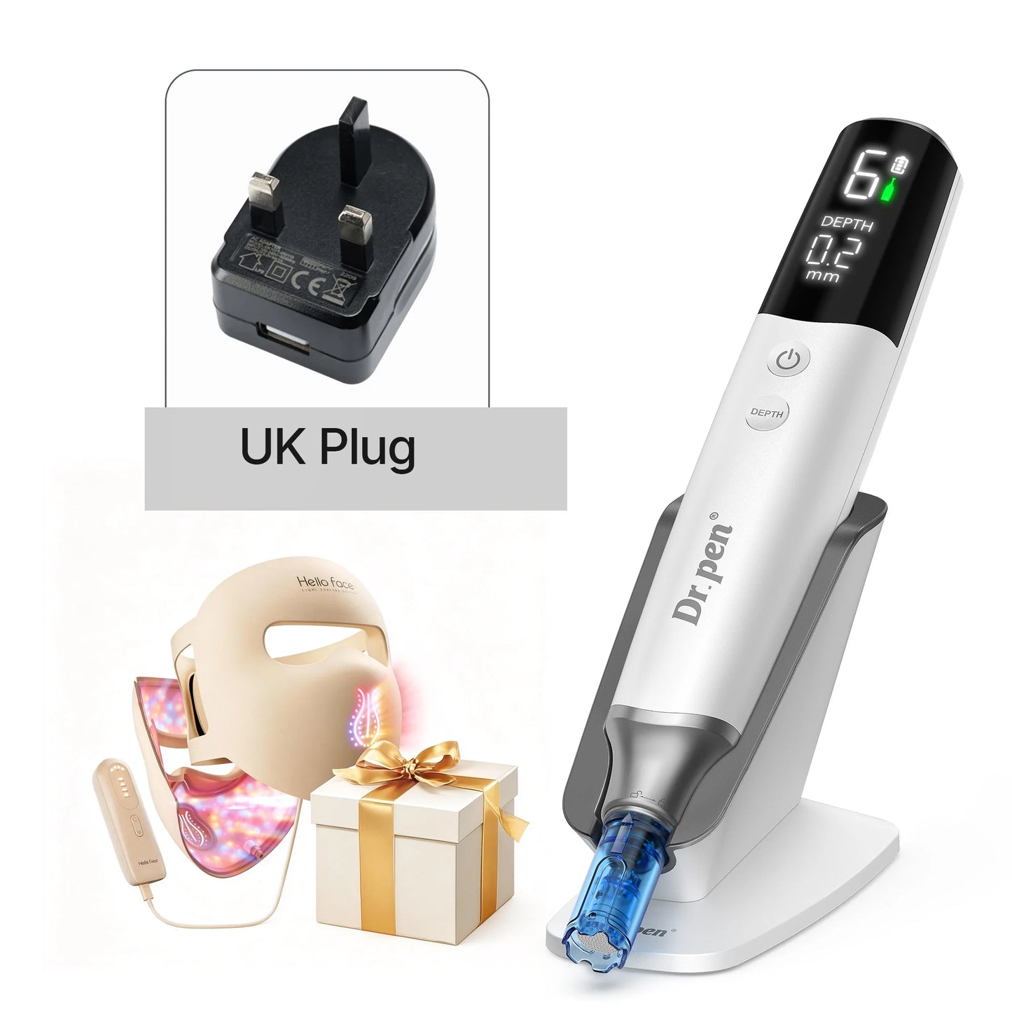 Professional Dr.pen M9 Microneedle Device With Hello Face M300 LED Mask Beauty machine Needle length 0.25 mm
