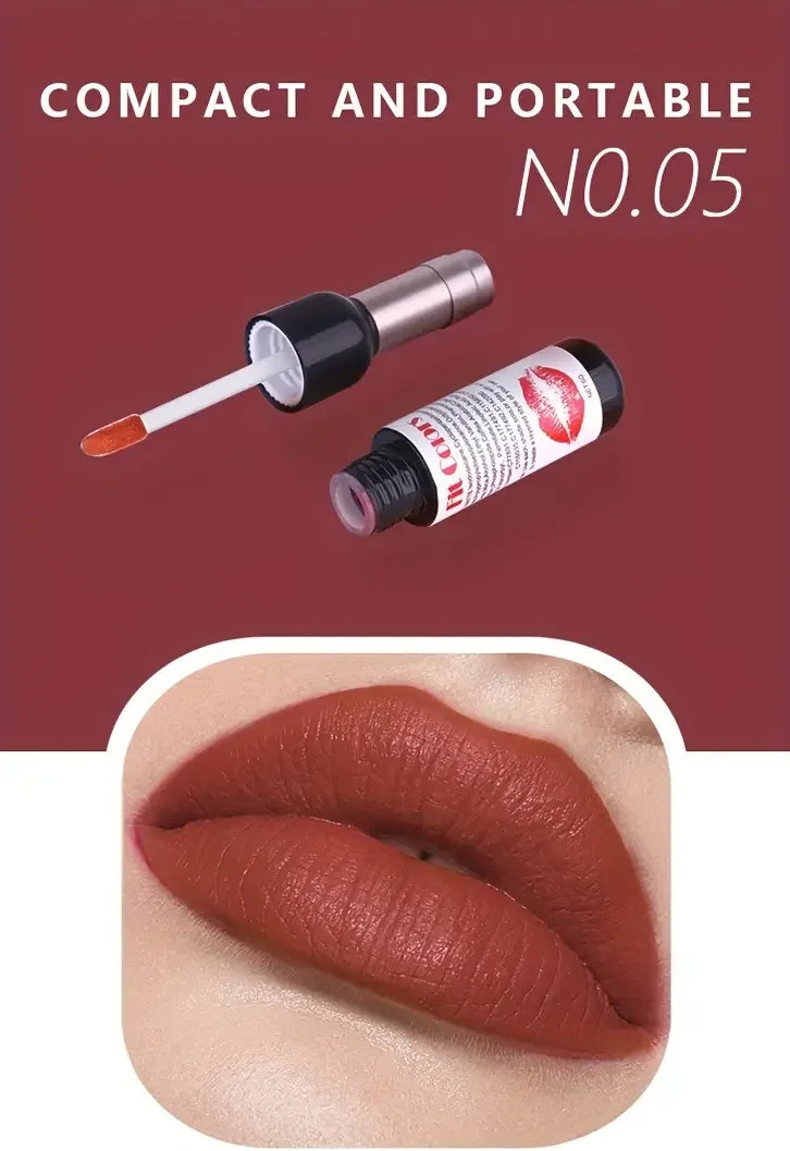 Red Wine Bottle Design Makeup Lip Gloss,Velvet Matte Lip Gloss Liquid Lipstick, High Colour Development,for Natural Lip Makeup
