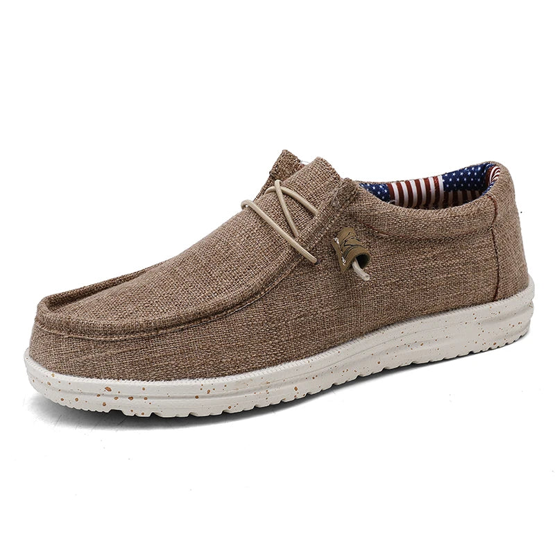 Spring Summer Blue Men's Casual Boat Shoes Lightweight Slip-on Driving Shoes Men Low-cut Breathable Canvas Men Shoes Loafers